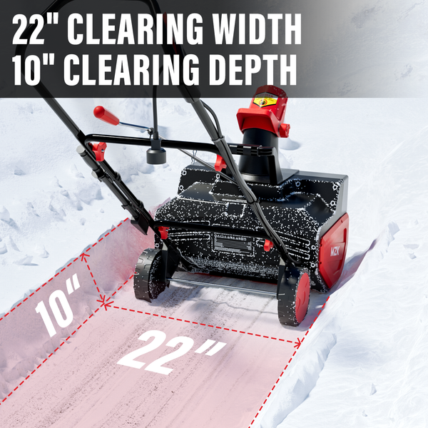 MZK 22-inch 15amp Electric Snow Blower for Effortless Snow Removal - MZK