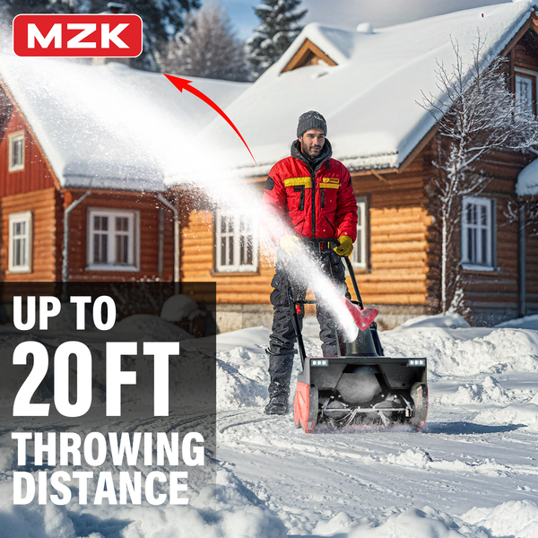 MZK 22-inch 15amp Electric Snow Blower for Effortless Snow Removal - MZK