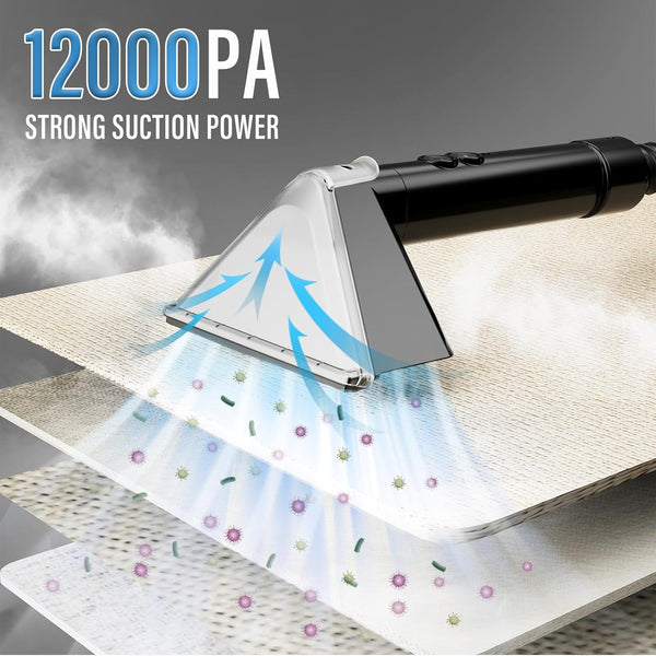 Starrybot Portable Carpet & Upholestery Cleaner Machine with Steam and Heating Techology, 15Kpa Powerful Suction with Versatile Tools for Pet, Couch, Car,Self-Cleaning, Spot Cleaner for Stair/Furniture - MZK