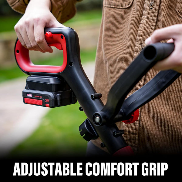 MZK 20V 12'' Cordless String Trimmer, Grass Trimmer&Edger with 4 Replacement Spools, Battery Powered Lightweight Weed Trimmer with Auto Line Feed(Battery and Fast Charger Included) - MZK