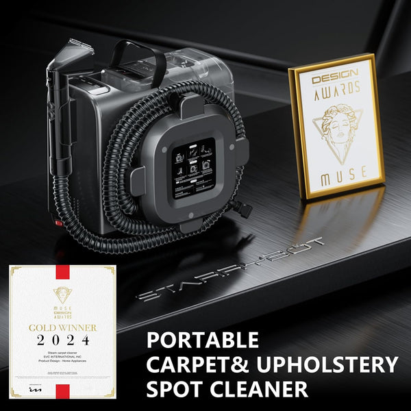 Starrybot Portable Carpet & Upholestery Cleaner Machine with Steam and Heating Techology, 15Kpa Powerful Suction with Versatile Tools for Pet, Couch, Car,Self-Cleaning, Spot Cleaner for Stair/Furniture - MZK