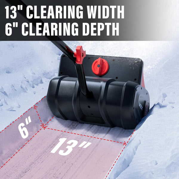 MZK 20V 13-Inch Cordless Snow Shovel with Battery, Charger, Directional Plate - Battery Powered Snow Thrower - MZK