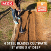 MZK 20V Cordless Tiller Cultivator with Steel Tines,8-inch Wide Battery Powered Garden Cultivator, 360RPM Electric Tiller for Lawn/Gardening/Soil Cultivation(2 * 2AH Battery&Charger Included),TC08D01 - MZK