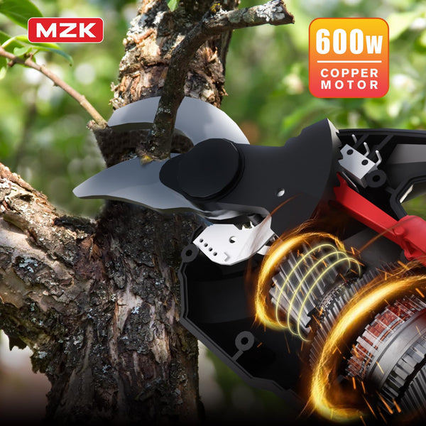 MZK 20V Pole Pruning Shear - Battery Powered Cordless Electric Tree Pruner with 12-ft Reach, 1.2 Inch Cutting Diameter, Rechargeable Battery & Charger Included - MZK