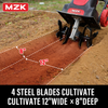 MZK 12-Inch 10.5 Amp Corded Electric Tiller/Cultivator for Gardening, 8-inch tillling Depth with Adjustable Wheels, Electric Garden Rototiller for Lawn/Yard/Garden Soil Digging - MZK