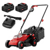 MZK 40V 13-Inch Electric Lawn Mower, 2-In-1 Brushless Cordless Lawn Mower, Walk-Behind Push Mowers with 4-Position Height Adjustment, 2 X 4.0Ah Batteries And Charger Included