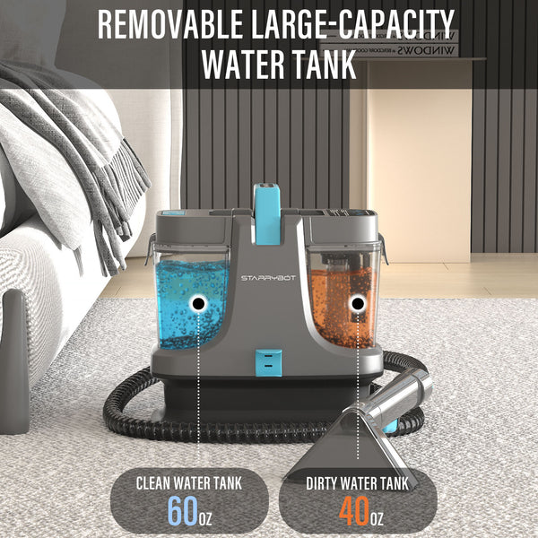 Starrybot Portable Carpet Cleaner Machine with Steam and Heating Techology,18Kpa Powerful Suction for Stairs/Furniture/Rug