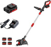 MZK 20V 12'' Cordless String Trimmer, Grass Trimmer&Edger with 4 Replacement Spools, Battery Powered Lightweight Weed Trimmer with Auto Line Feed(Battery and Fast Charger Included) - MZK