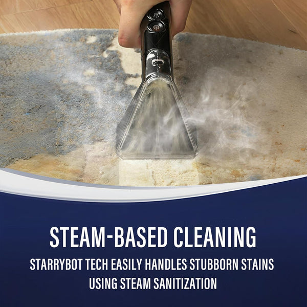 Starrybot Portable Carpet & Upholestery Cleaner Machine with Steam and Heating Techology, 15Kpa Powerful Suction with Versatile Tools for Pet, Couch, Car,Self-Cleaning, Spot Cleaner for Stair/Furniture - MZK