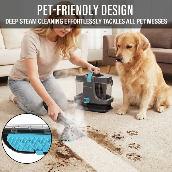 Starrybot Portable Carpet Cleaner Machine with Steam and Heating Techology,18Kpa Powerful Suction for Stairs/Furniture/Rug