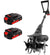 MZK 20V Cordless Tiller Cultivator with Steel Tines,8-inch Wide Battery Powered Garden Cultivator, 360RPM Electric Tiller for Lawn/Gardening/Soil Cultivation(2 * 2AH Battery&Charger Included),TC08D01 - MZK